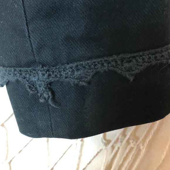 Vintage 22 DECEMBER Black Boho Double Breasted Jacket with Crochet Trim S - Picture 6 of 8